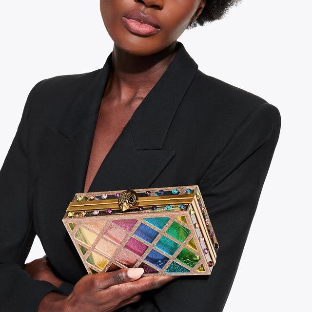 Crystal Quilt Box Clutch Bag Crystal Quilt Box Clutch Bag
