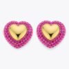 Pave Heart Stud Earrings