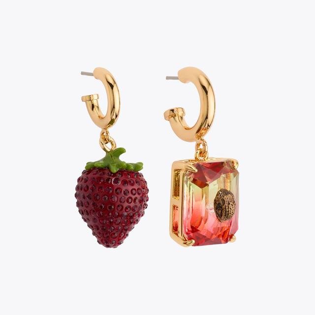 Pave Strawberry Huggie Earrings Pave Strawberry Huggie Earrings